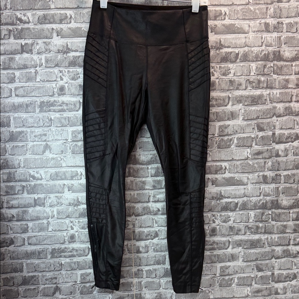 ATHENA Black Faux Leather Leggings‎